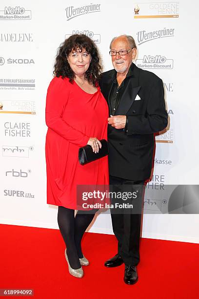 Germn actor Herbert Koefer and his wife Heike Knochee attend the Goldene Henne on October 28, 2016 in Leipzig, Germany.