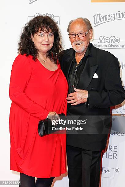 Germn actor Herbert Koefer and his wife Heike Knochee attend the Goldene Henne on October 28, 2016 in Leipzig, Germany.