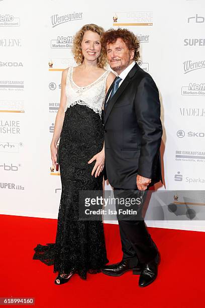 German moderator Franziska Reichenbacher and producer Dieter Wedel attend the Goldene Henne on October 28, 2016 in Leipzig, Germany.