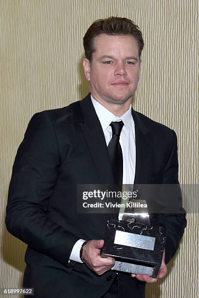 Actor Matt Damon attends the 30th Annual American Cinematheque Awards Gala at The Beverly Hilton Hotel on October 14, 2016 in Beverly Hills,...