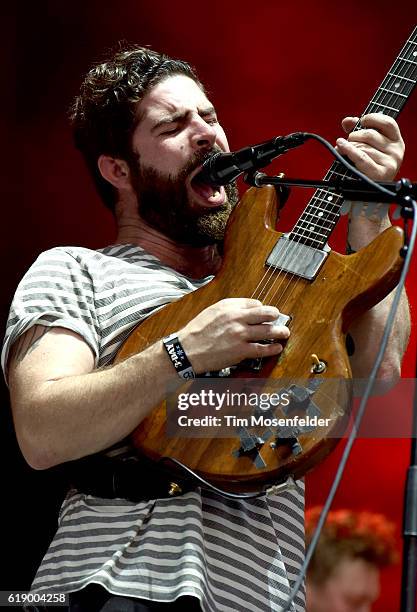 Yannis Philippakis of Foals performs during the Voodoo Music + Arts Experience at City Park on October 28, 2016 in New Orleans, Louisiana.
