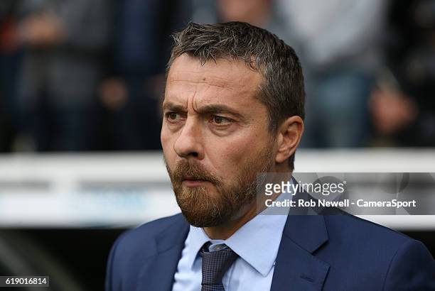 Fulham manager Slavisa Jokanovic during the Sky Bet Championship match between Fulham and Huddersfield Town at Craven Cottage on October 29, 2016 in...
