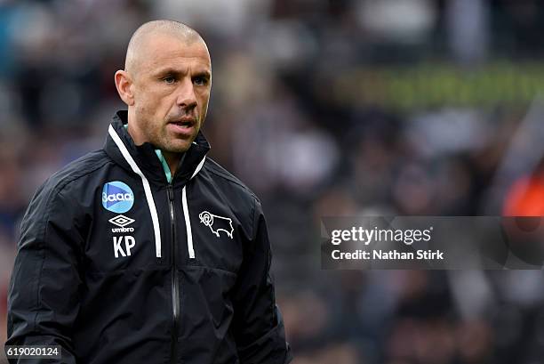 October 29: Kevin Phillips, Assistant Coach at Derby County looks on before the Sky Bet Championship match between Derby County and Sheffield...