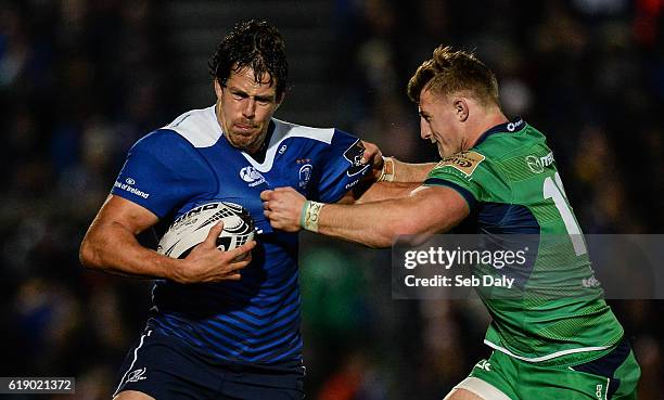 Dublin , Ireland - 29 October 2016; Mike McCarthy of Leinster is tackled by Peter Robb of Connacht during the Guinness PRO12 Round 7 match between...