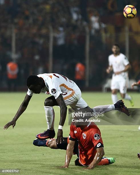 Bruma of Galatasaray in action against Mauricio Ramos of Adanaspor during the Turkish Spor Toto Super Lig football match between Adanaspor and...
