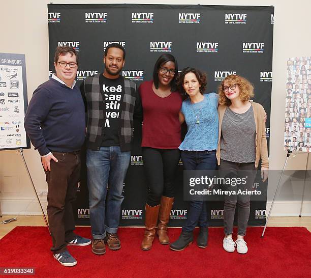 Terence Gray, John Thibodeaux, Naomi Ekperigin, Catie Lazarus and Jo Firestone attend the 12th Annual New York Television Festival at Helen Mills...