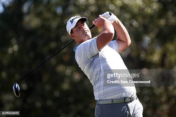 Michael Putnam plays his shot from the fifth tee during the Third Round of the Sanderson Farms Championship at the Country Club of Jackson on October...