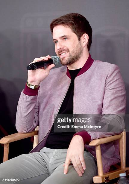 Actor Ian Hecox speaks onstage at Entertainment Weekly's PopFest at The Reef on October 29, 2016 in Los Angeles, California.