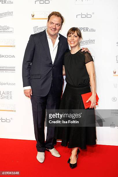 German actor Charly Huebner and german actress Anneke Kim Sarnau attend the Goldene Henne on October 28, 2016 in Leipzig, Germany.