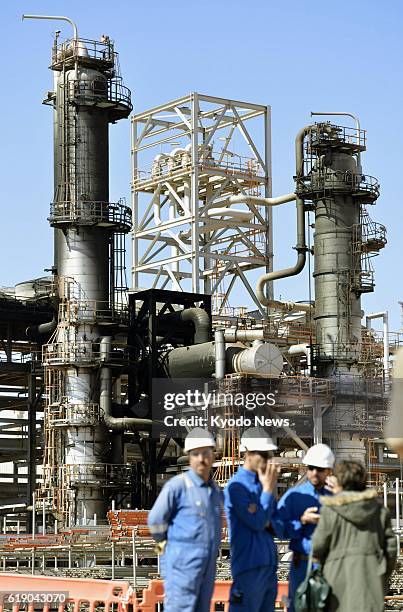 Algeria - Cylinders stand charred at a gas facility in In Amenas, eastern Algeria, on Jan. 31 as the Algerian government shows the site of a recent...