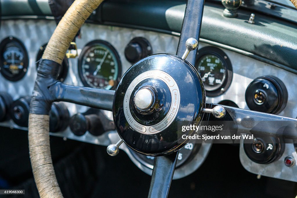 Vintage Bentley classic car dashboard