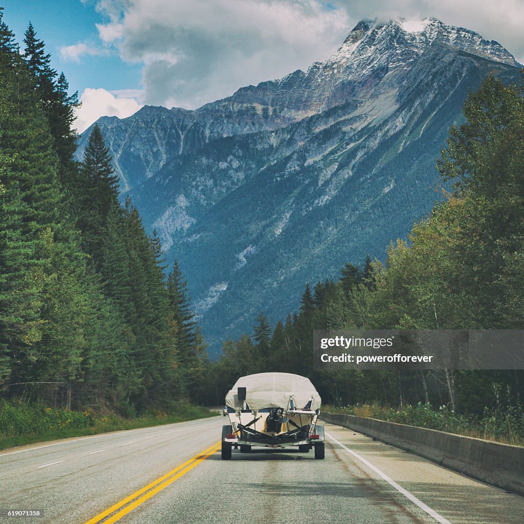 Driving through Yoho National Park in British Columbia, Canada