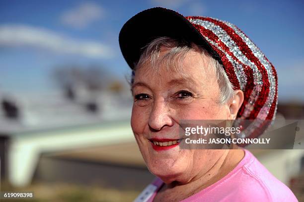 Republican presidential nominee Donald Trump supporter and volunteer, Karen Mill, waits in line outside of the Jefferson County Fairgrounds - Rodeo...
