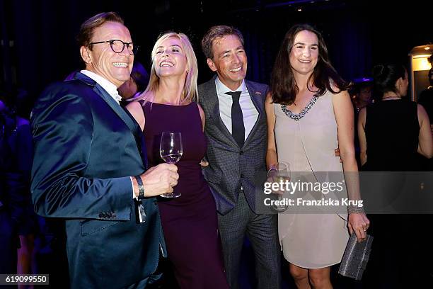 Wolfgang Lippert, Gesine Lippert, Jan Sosniok, Nadine Moellers attend the Goldene Henne on October 28, 2016 in Leipzig, Germany.