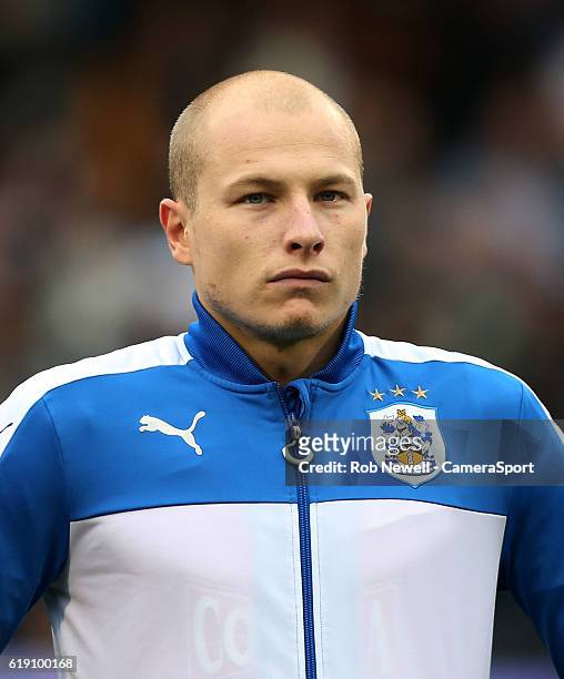 Huddersfield Town's Aaron Mooy during the Sky Bet Championship match between Fulham and Huddersfield Town at Craven Cottage on October 29, 2016 in...