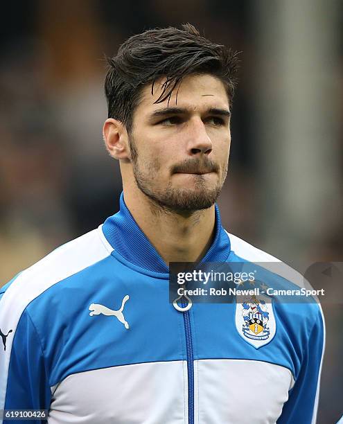 Huddersfield Town's Christopher Schindler during the Sky Bet Championship match between Fulham and Huddersfield Town at Craven Cottage on October 29,...