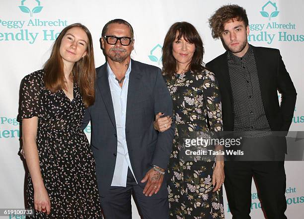 Sarah Grace White, screenwriter Kurt Sutter, actress Katey Sagal and Jackson James White attend the Peggy Albrecht Friendly House's 27th Annual...
