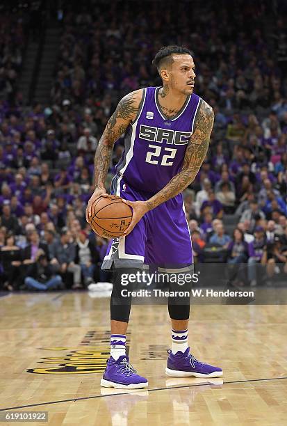Matt Barnes of the Sacramento Kings looks to pass the ball against the San Antonio Spurs during the first quarter of an NBA basketball game at Golden...