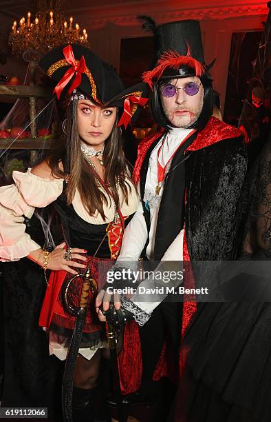 Jean-David Malat and Nani Malat attend Halloween at Annabel's at 46 Berkeley Square on October 29, 2016 in London, England.