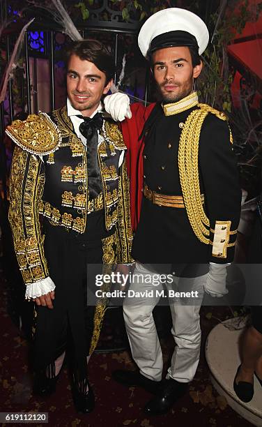 Piotr Krzymowski and Mark-Francis Vandelli attend Halloween at Annabel's at 46 Berkeley Square on October 29, 2016 in London, England.