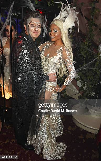 Ceawlin Thynn , Viscount Weymouth, and Emma McQuiston, Viscountess of Weymouth, attend Halloween at Annabel's at 46 Berkeley Square on October 29,...