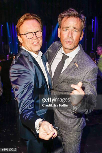 Wolfgang Lippert and Jan Sosniok attend the aftershow party at the Goldene Henne on October 28, 2016 in Leipzig, Germany.