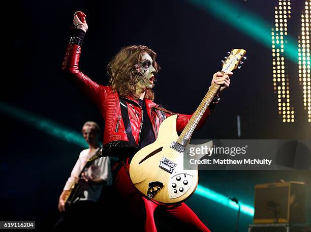 Tom Ogden of Blossoms performs at VEVO Halloween at Bramley-Moore Dock on October 29, 2016 in Liverpool, England.