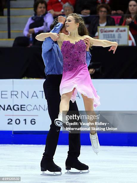 Alexandra Paul and Mitchell Islam of Canada competes in the Ice Dance Free Program during the ISU Grand Prix of Figure Skating Skate Canada...