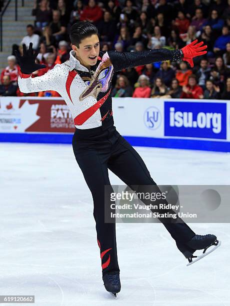 Daniel Samohin of Isreal competes in the Men Free Program during the ISU Grand Prix of Figure Skating Skate Canada International at Hershey Centre on...