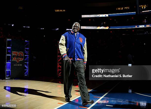 New York Knicks Legends Willis Reed is seen during the game between the Memphis Grizzlies and the New York Knicks on October 29, 2016 at Madison...