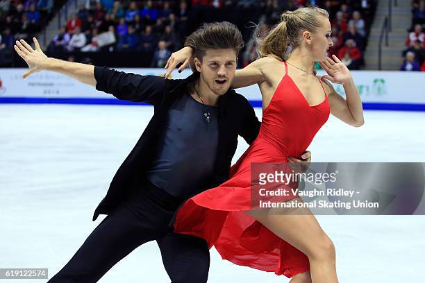 Alexandra Stepanova and Ivan Bukin of Russia compete in the Ice Dance Free Program during the ISU Grand Prix of Figure Skating Skate Canada...