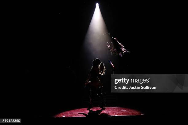 Singer Jennifer Lopez performs during a Get Out The Vote concert for Democratic presidential nominee former Secretary of State Hillary Clinton on...