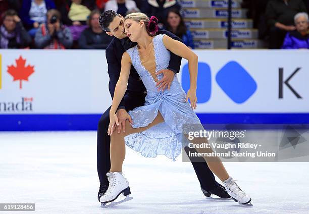 Piper Gilles and Paul Poirier of Canada compete in the Ice Dance Free Program during the ISU Grand Prix of Figure Skating Skate Canada International...