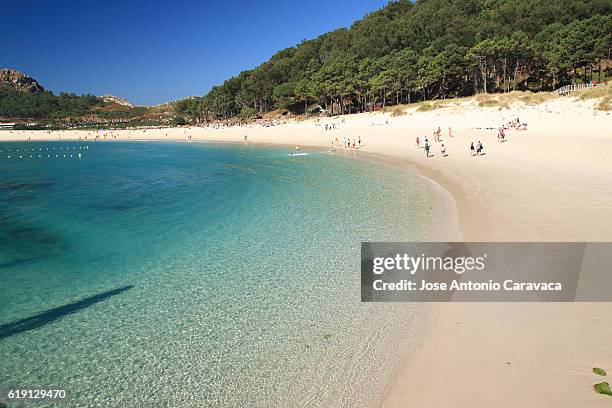 rodas beach - vigo stock pictures, royalty-free photos & images