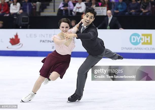 Anna Cappellini and Luca Lanotte of Italy compete in the Ice Dance Free Dance Program during day two of the 2016 Skate Canada International at...