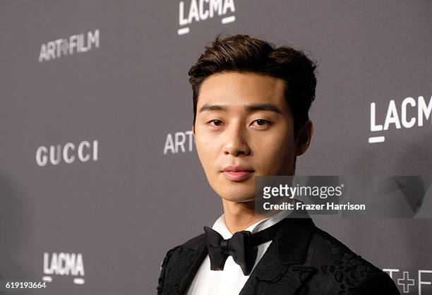 Actor Seo-Joon Park attends the 2016 LACMA Art + Film Gala honoring Robert Irwin and Kathryn Bigelow presented by Gucci at LACMA on October 29, 2016...