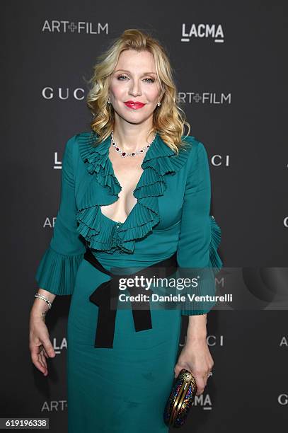 Courtney Love attends the 2016 LACMA Art + Film Gala Honoring Robert Irwin and Kathryn Bigelow Presented By Gucci at LACMA on October 29, 2016 in Los...