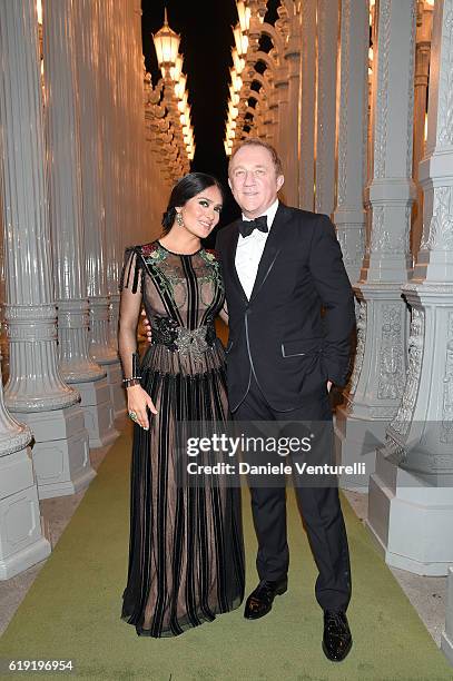 Actress Salma Hayek and CEO of Kering Francois-Henri Pinault attends the 2016 LACMA Art + Film Gala Honoring Robert Irwin and Kathryn Bigelow...