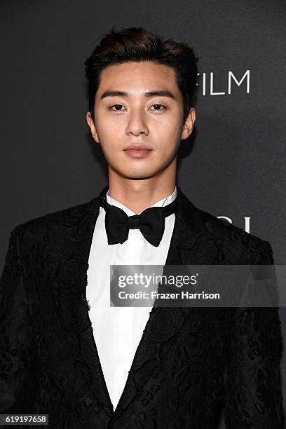 Actor Seo Joon Park attends the 2016 LACMA Art + Film Gala honoring Robert Irwin and Kathryn Bigelow presented by Gucci at LACMA on October 29, 2016...