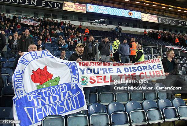 Blackburn Rovers Fans protest at the ownership of their club by Venky's London Limited by staging the "1875" protest during the Sky Bet Championship...