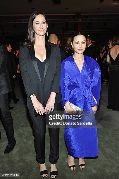 ForYourArt founder Bettina Korek and actress China Chow attend the 2016 LACMA Art + Film Gala Honoring Robert Irwin and Kathryn Bigelow Presented By...