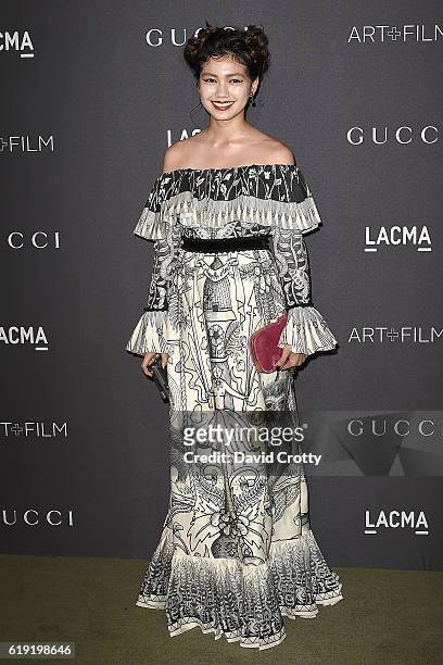 Fumi Nikaido attends the 2016 LACMA Art+Film Gala - Arrivals at LACMA on October 29, 2016 in Los Angeles, California.