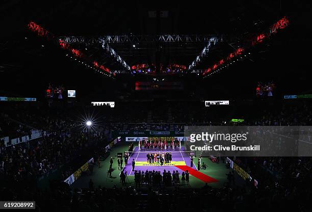 General view during the presentation for the doubles final match between Bethanie Mattek-Sands of the United States and Lucie Safarova of Czech...