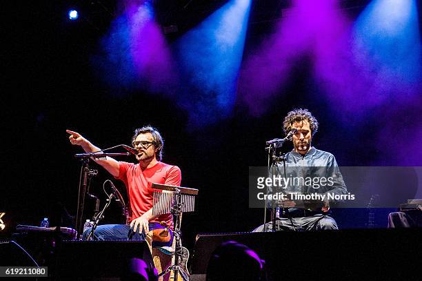 Jemaine Clement and Bret McKenzie perform during Festival Sepreme 2016 at The Shrine Expo Hall on October 29, 2016 in Los Angeles, California.