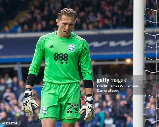 Birmingham City's Tomasz Kuszczak during the Sky Bet Championship match between Birmingham City and Aston Villa at St Andrews on October 30, 2016 in...