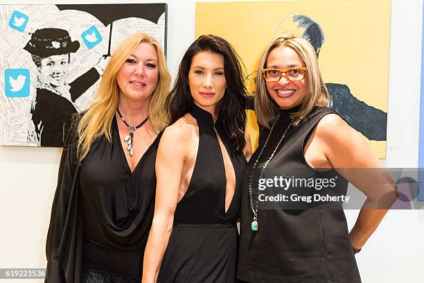 Realtors Missy Echeverria, Sonni Pacheco and Actress Kristel Crews attend the Gallery Opening Of "Social Distortion: A Capsule Collection Of Fine Art...