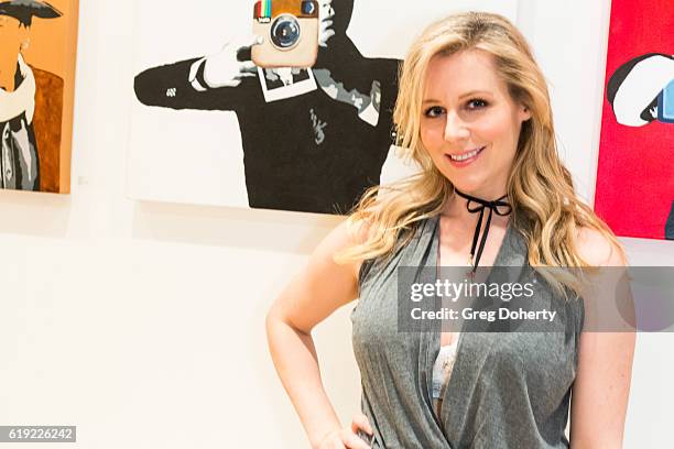 Actress Abi Titmuss attends the Gallery Opening Of "Social Distortion: A Capsule Collection Of Fine Art By Billy Morrison" at Art On Scene on October...