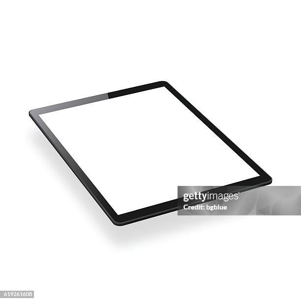 tablet pc isolated on white background - digital tablet template - computer blank screen stock illustrations