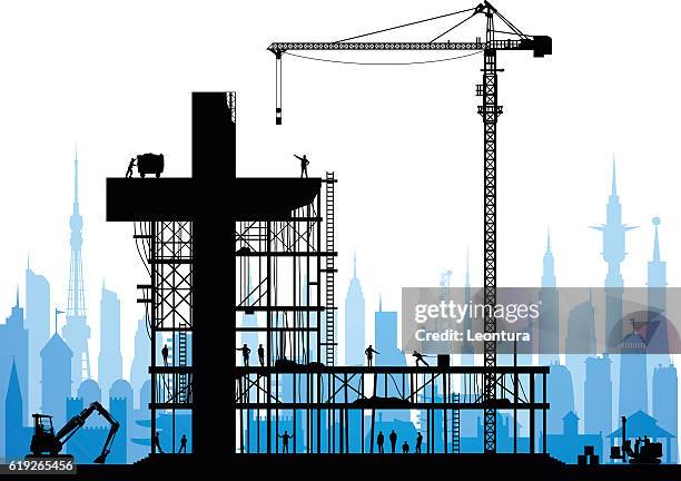 making christianity - strong foundations stock illustrations