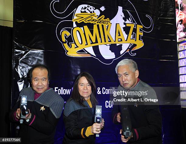 Star Trek cosplayers David Cheng, Michelle Wells and Mark Lum on day 2 of Stan Lee's Los Angeles Comic Con 2016 held at Los Angeles Convention Center...